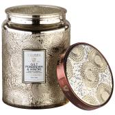 Voluspa Gilt Pomander & Hinoki Large Embossed Glass Doftljus 