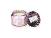 Voluspa Japanese Plum Bloom Embossed Glass Jar Candle 