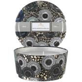 Voluspa White Currants & Alpine Lace 3-Wick Pedestal Tin Doftljus 
