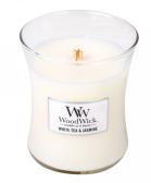 WoodWick White Tea & Jasmine Medium Burk (Vitt Te & Jasmin) 